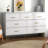 Modern 6 Drawer Dresser,White Dresser Set for Bedroom, 90 Inch Wide,Anti-Tip Design