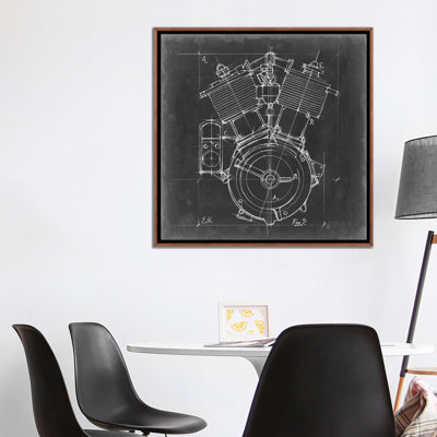 "Moto Engine Blueprint IV" par Ethan Harper, reproduction d’art
