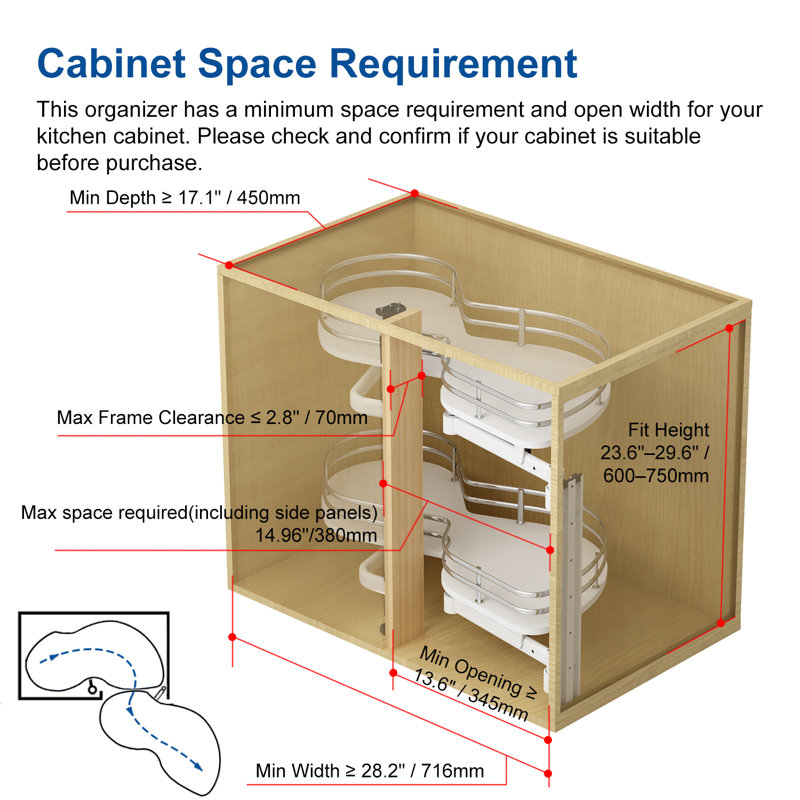 Organisateur d'armoire de cuisine 32 po