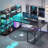 63'' Reversible Computer Desk With LED Power Outlet And Storage Shelves-108993917