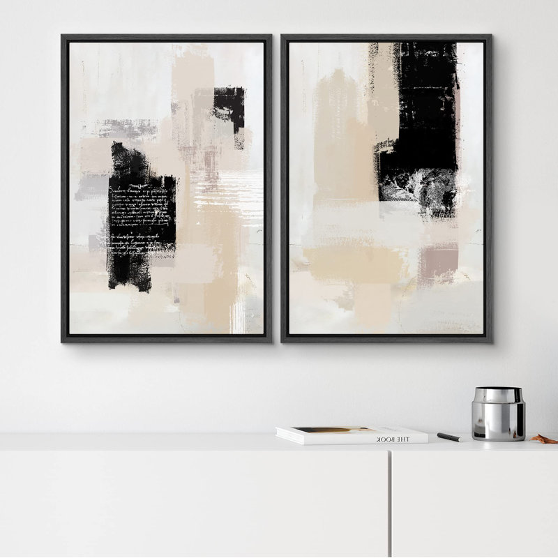«Graffiti Style Paint Stroke Collage», 2 pièces, H 36 po x l 24 po, Noir