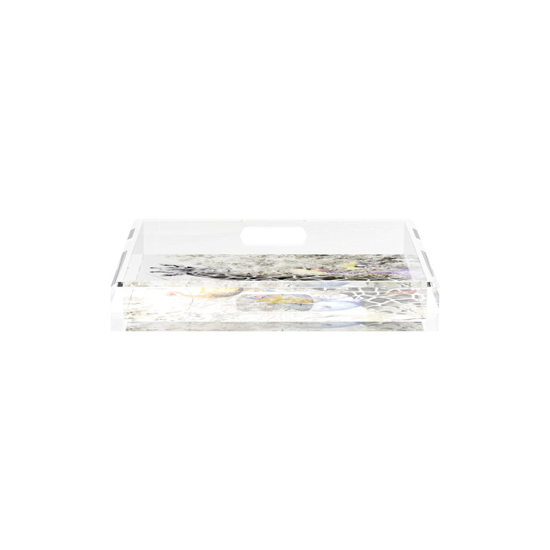 Plateau décoratif carré en acrylique Arcadia Giraffe, L 12 po x P 12 po x H 2 po