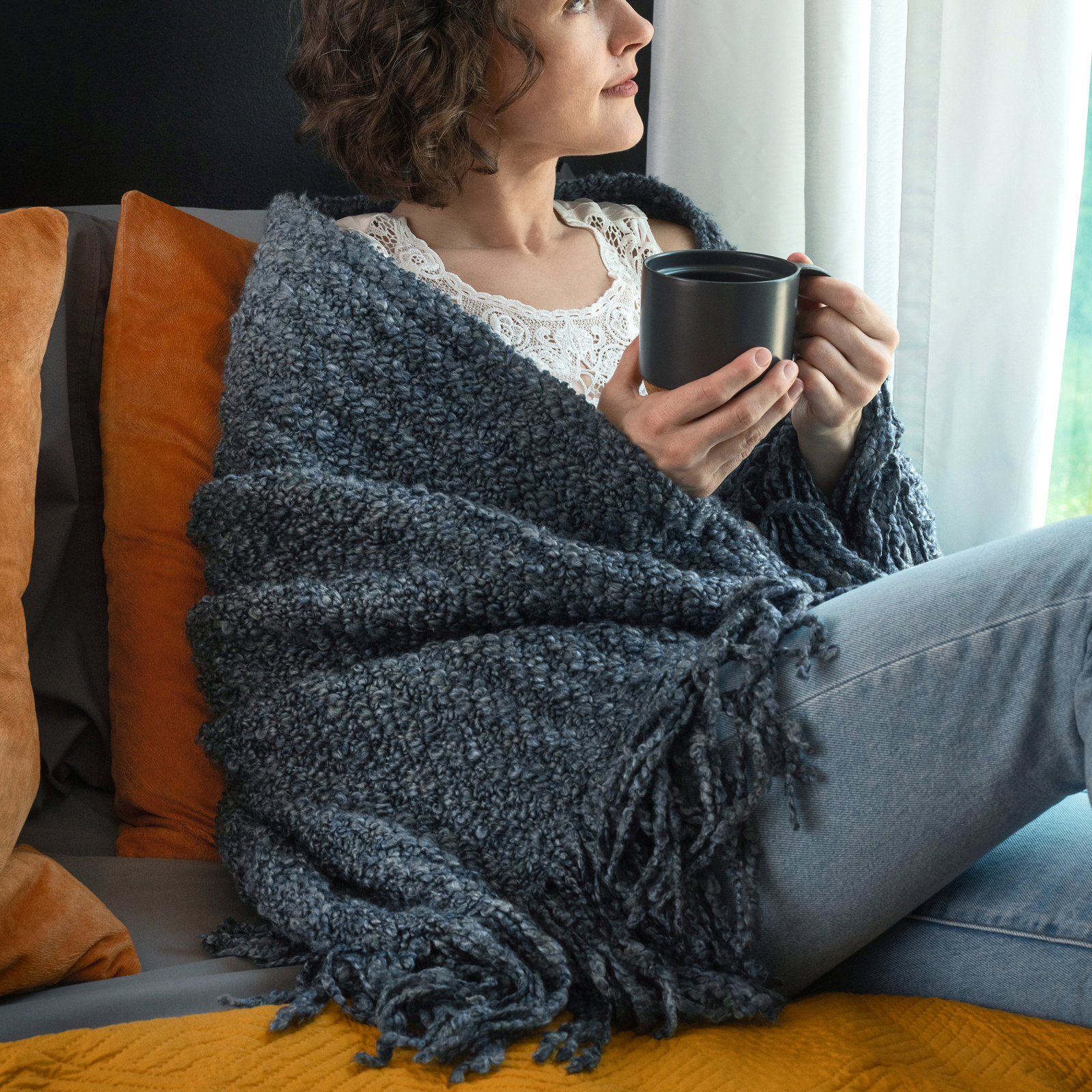 Talassa Throw, Bristol Blue