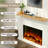 Fireplace Mantel,60" Wood Floating Fireplace Shelves,Wall Mounted Wooden Display Shelving,Handcrafted Wood Brack,Natural Mantels Over Fireplace,60" X 8" X 3"-Clear Varnished Natural Wood-121418357-121418353
