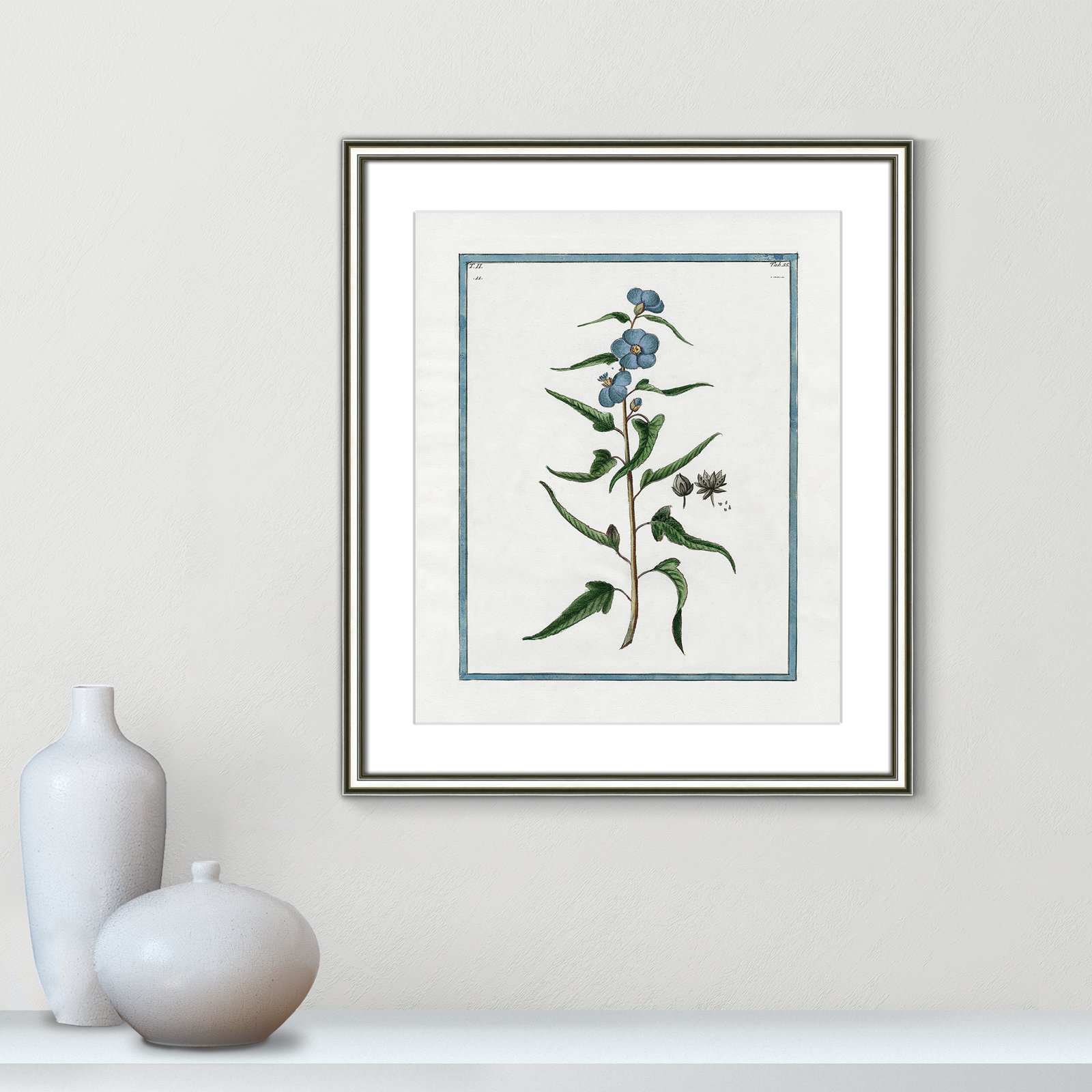 Colombe "Shabby Elegance Botanical I" Print, 17.25" W x 20.25" H, Silver Framed