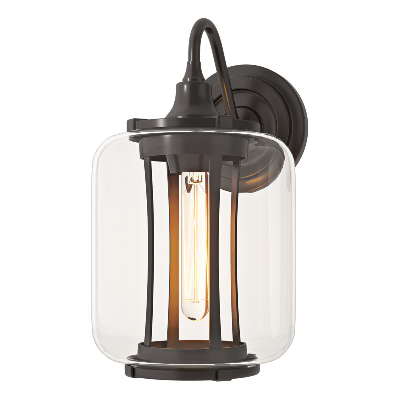 Applique murale d'extérieur Fairwinds - Verre transparent, Bronze huilé, H 12,4 po x l 7 po x P 9,8 po