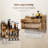 Wall Mounted Wine Bottle & Glass Rack in Brown