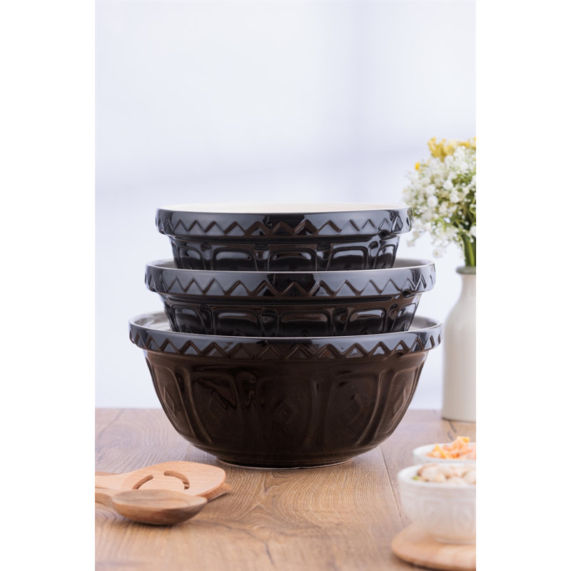 Ensemble de 3 bols à mélanger noirs S12, S18, S24