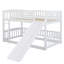 Lit superposé simple avec glissade, lit simple superposé simple avec clôture et échelle pour enfants, adolescents