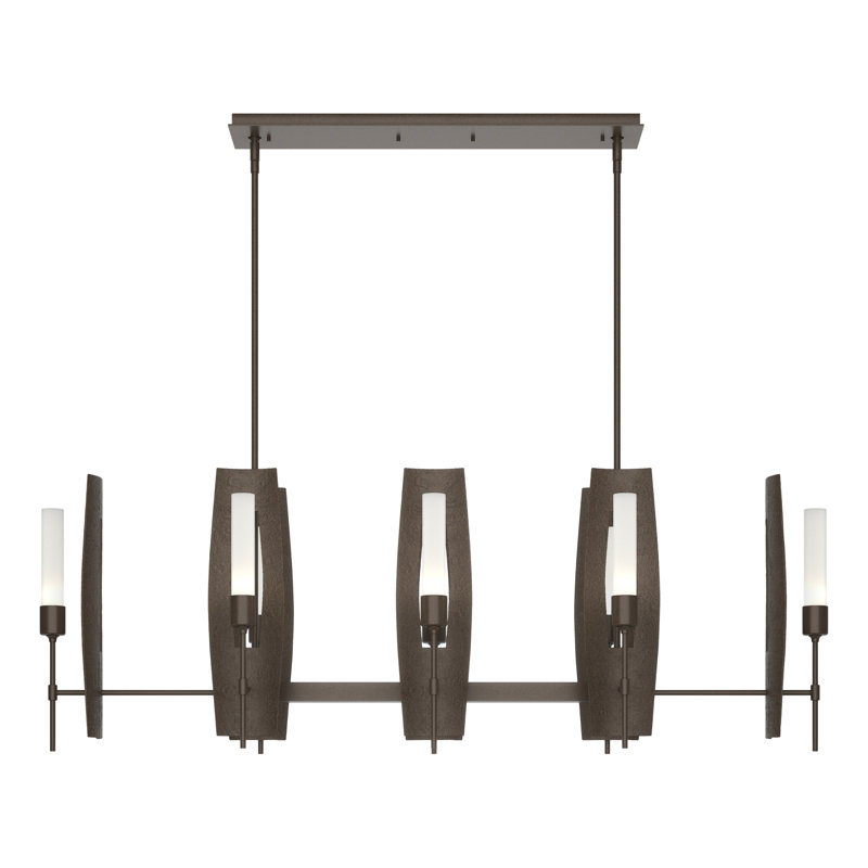 Passage 8 - Light Kitchen Island Linear Pendant, Bronze, Frosted