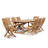 Anyfer Rectangular Teak Extendable Outdoor Dining Table With Umbrella Hole , 118.1'' in. W 39.4'' in. D