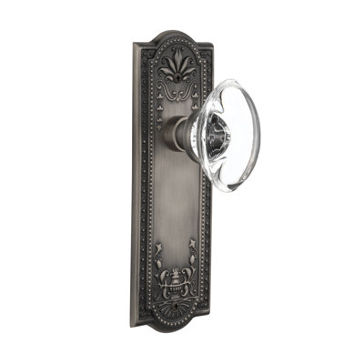 Meadows Plate with Oval Clear Crystal Door Knob