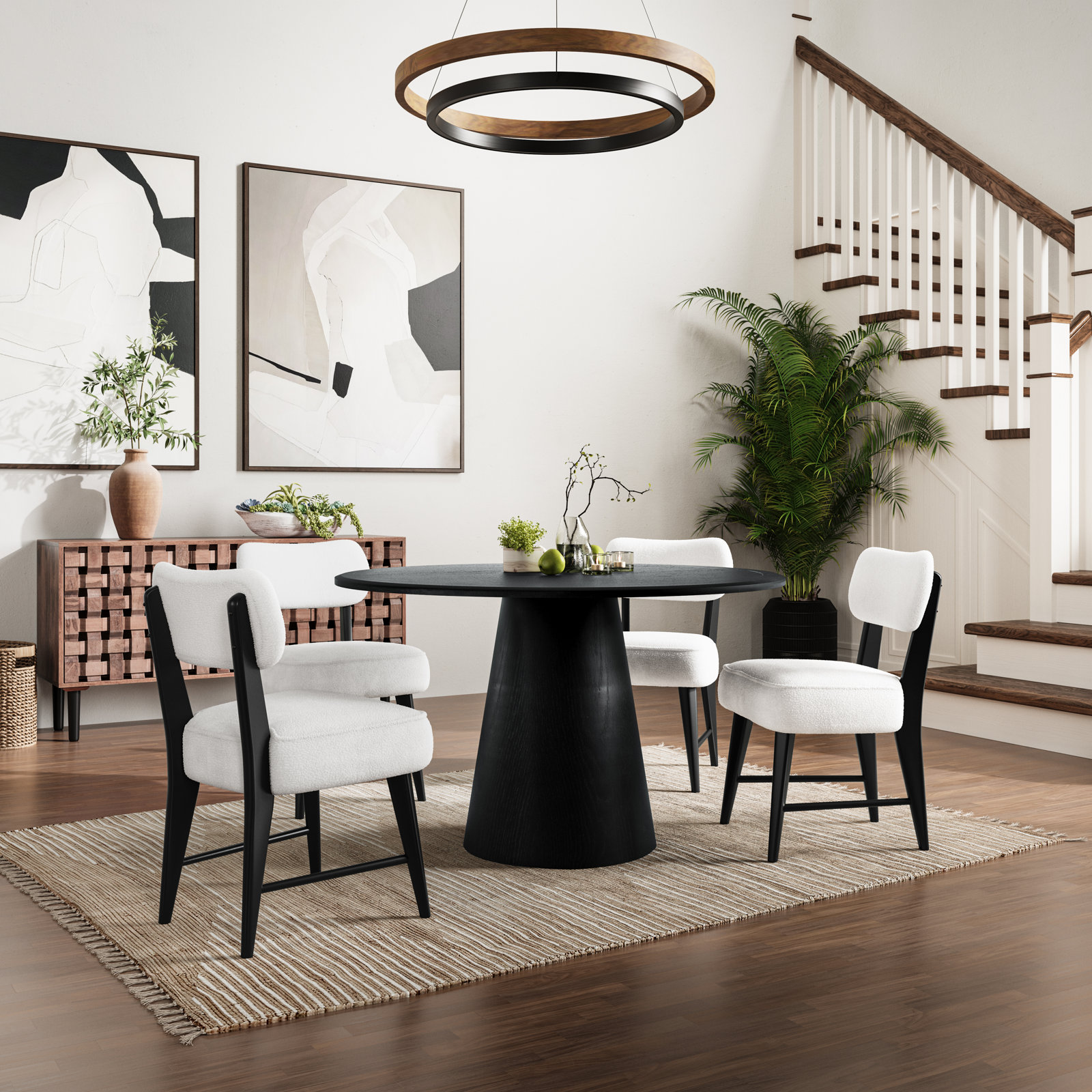 Darlington Round Dining Table, 30" H x 50" W x 50" D, Black