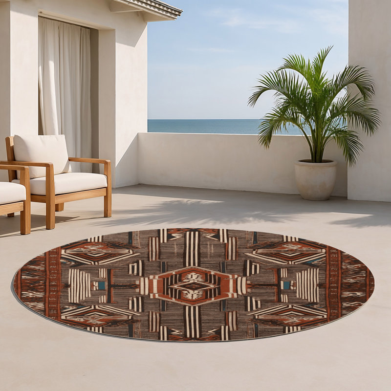 Tapis intérieur et extérieur ArtDeco, Rond 5 pi