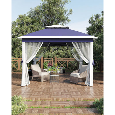 11x11ft Pop Up Gazebo Tent with Mosquito Netting, Outdoor Canopy Shelter Easy Setup, Waterproof & UV Resistant Outdoor Gazebo, Shelter for Patio/Backyard