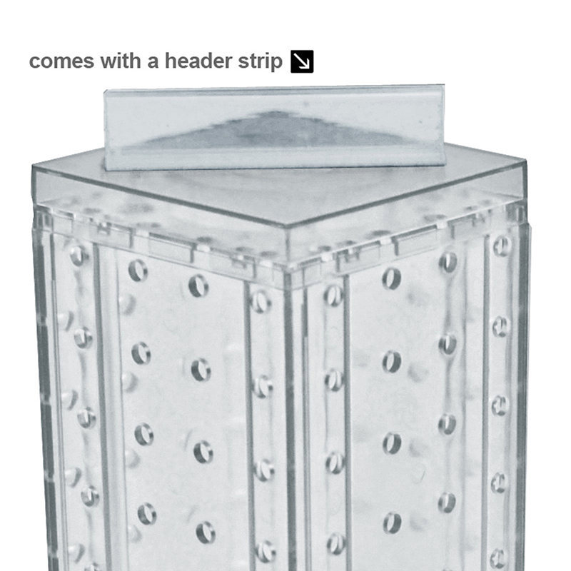 Green Four-Sided Revolving Pegboard Display Tower with Plastic Base