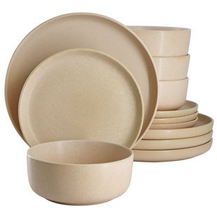 Soho Lounge 12 Piece Reactive Stoneware Dinnerware Set