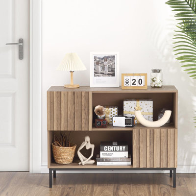 Farmhouse Buffet Storage Cabinet, Console Table with Shelf and Metal Legs