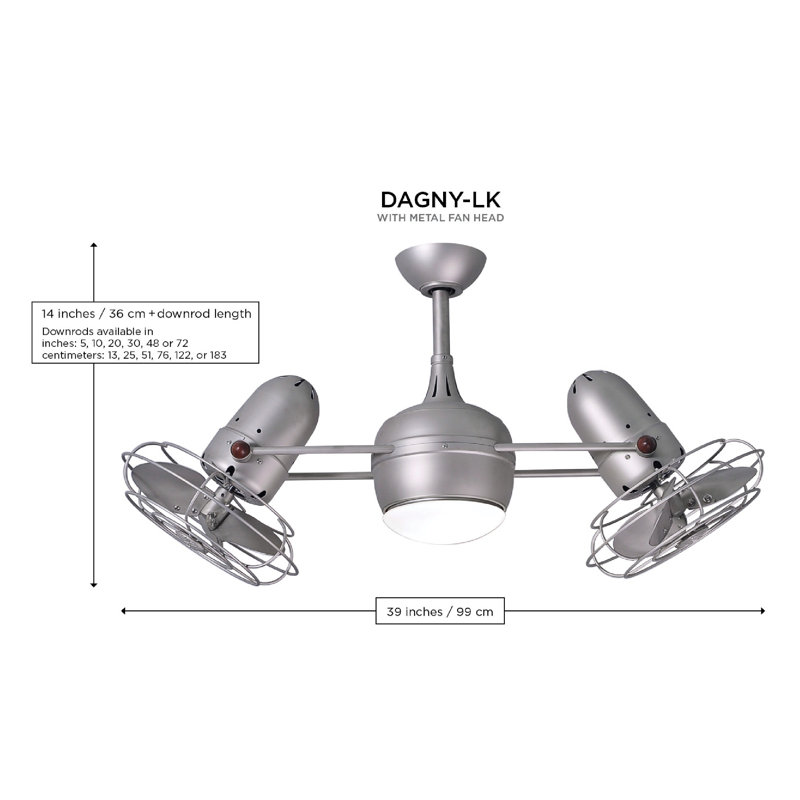 Dagny LED Downrod Ceiling Fan, Brushed Nickel