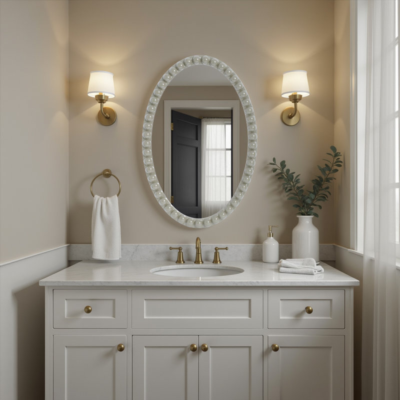 Varsha Oval Glossy Nickle Mirror, Nickel