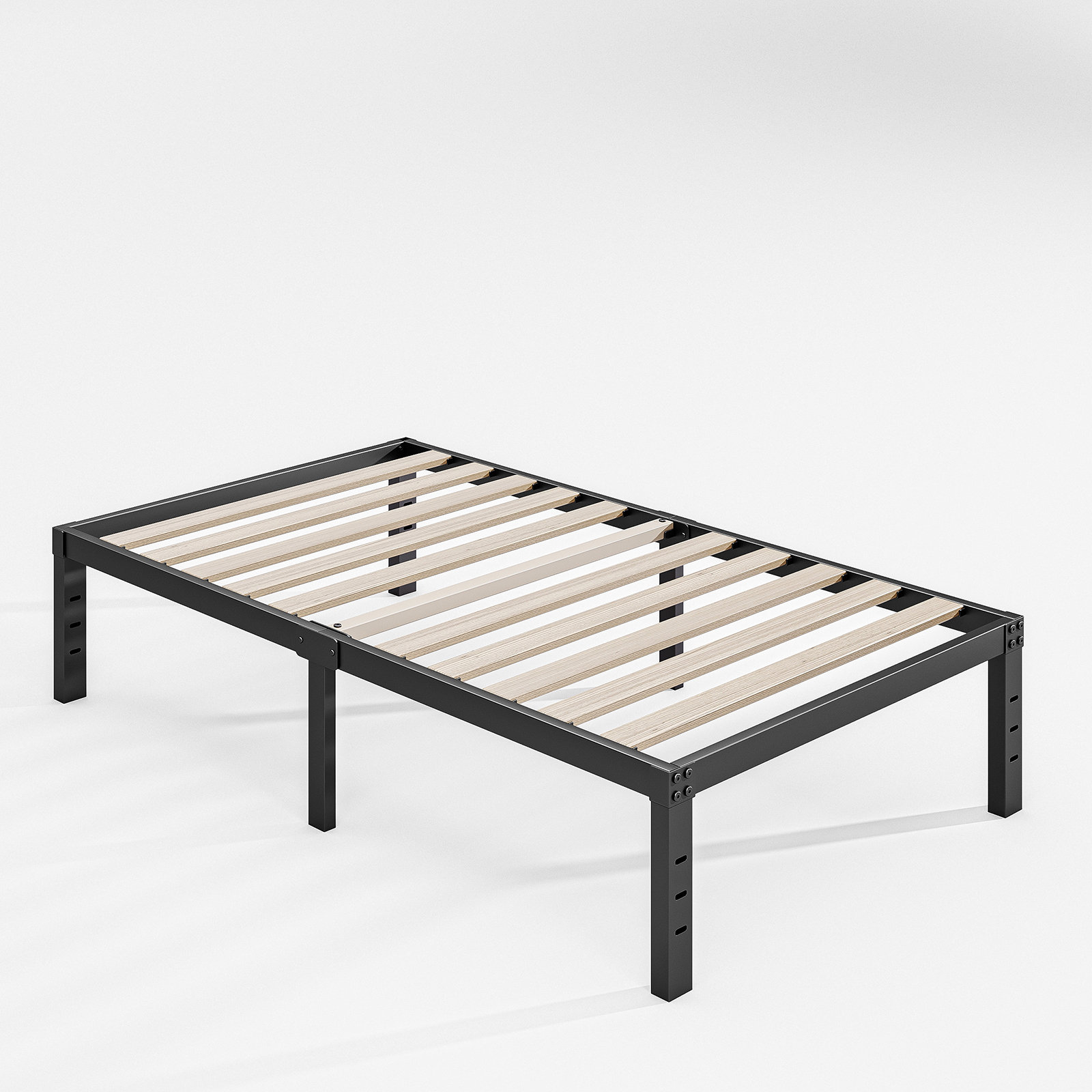 Alwyn Home Marple 16 Inch Metal Platform Bed Frame with Wood Slat