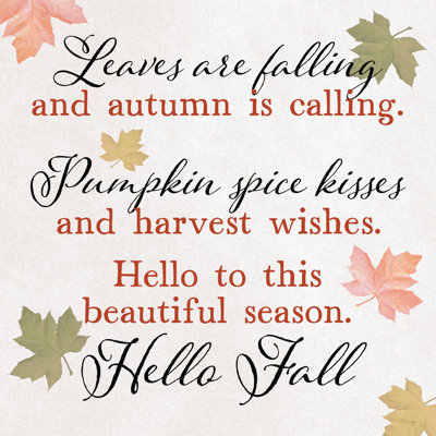 Ambrous " Leaves are Falling " Textual Art Print