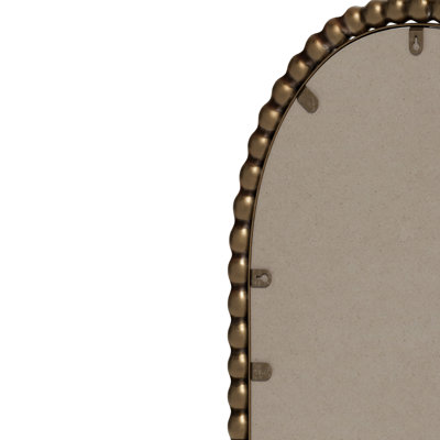 Miroir ovale en fer doré doré - Décoration murale, salon, chambre à coucher et entrée avec attrait antique, espaces suspendus