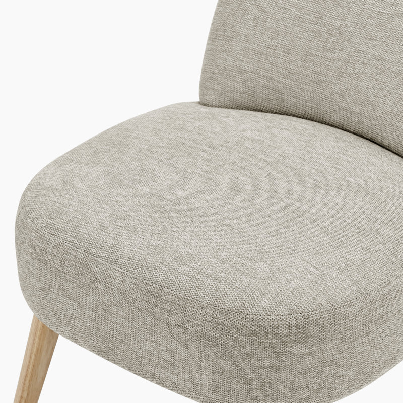 Miny Modern Upholstered Accent Armchair with Wooden Tapered Legs - Luxury Soft-Touch Fabric, Beige