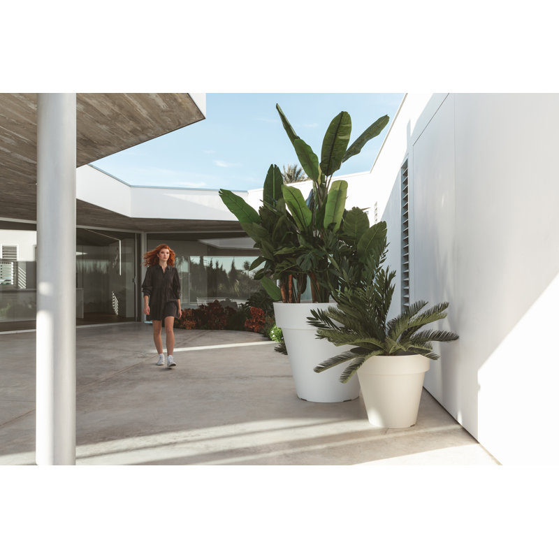 Maceta Resin Pot Planter, Ecru, 40.75" H x 47.25" W x 47.25" D