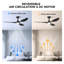 2 ventilateurs de plafond de 52 pouces avec lumières et télécommande noir-1249249171-1249249172