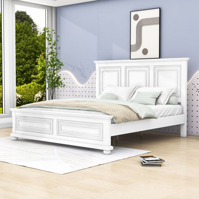 Panel Bed with Headboard and Slats