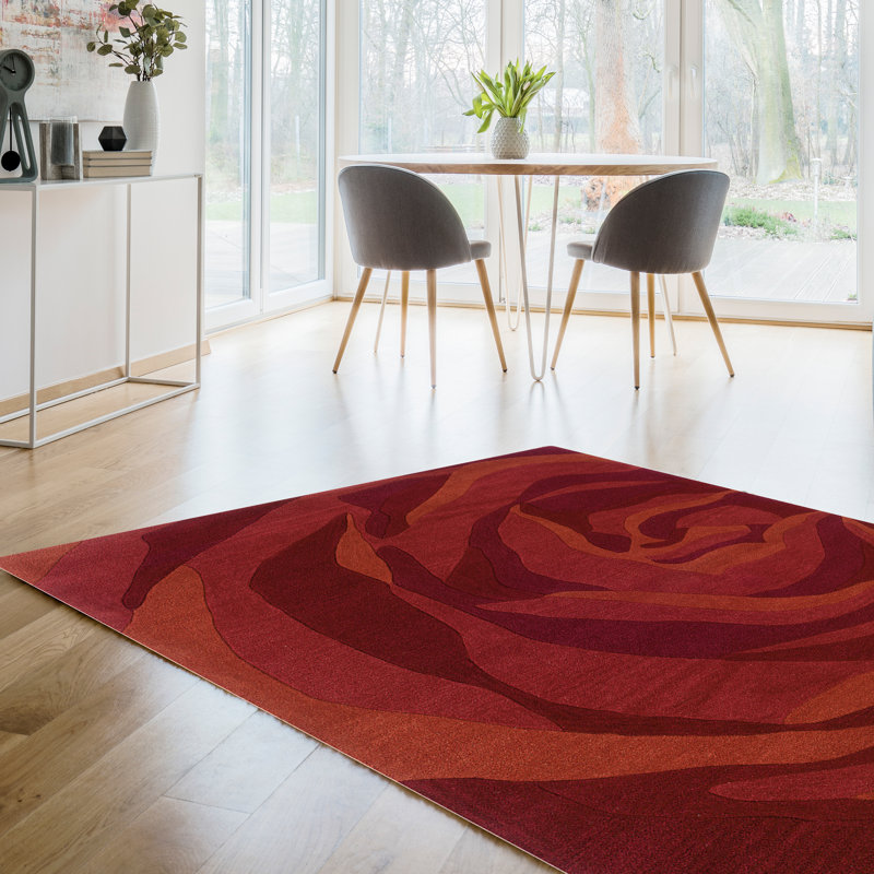 Equelle Handmade Rug Brick And Rust, Rectangle 5' x 7'