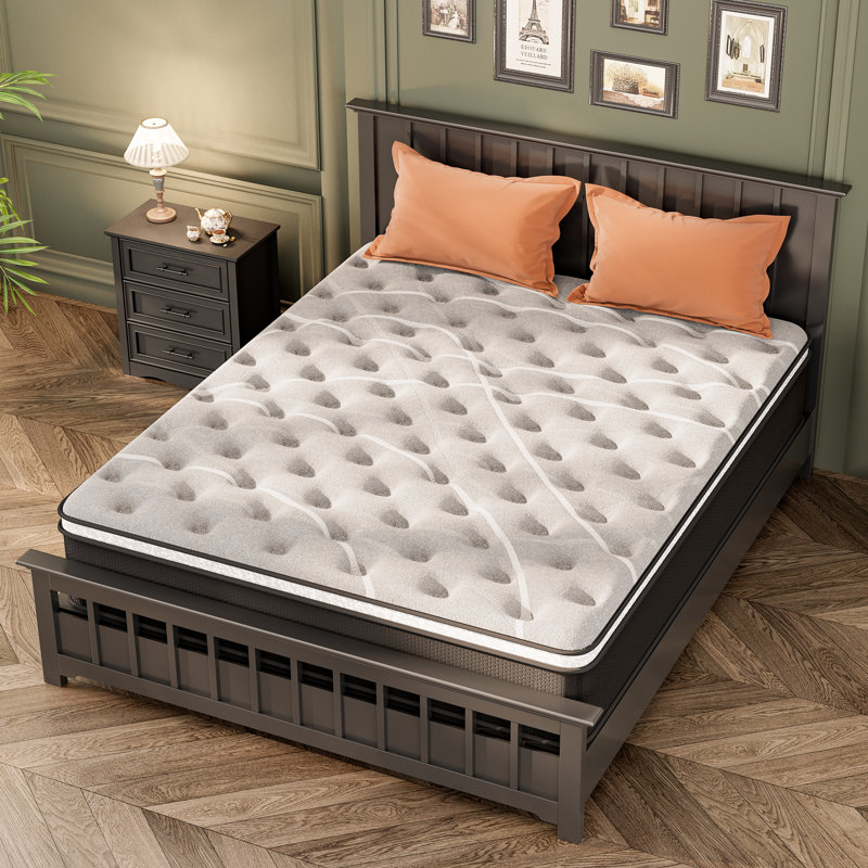 12 Inch Mattress, Memory Foam Hybrid Mattress in a Box, Pocket Springs for Pressure Relief, Medium Firm, Fiberglass Free, 10"