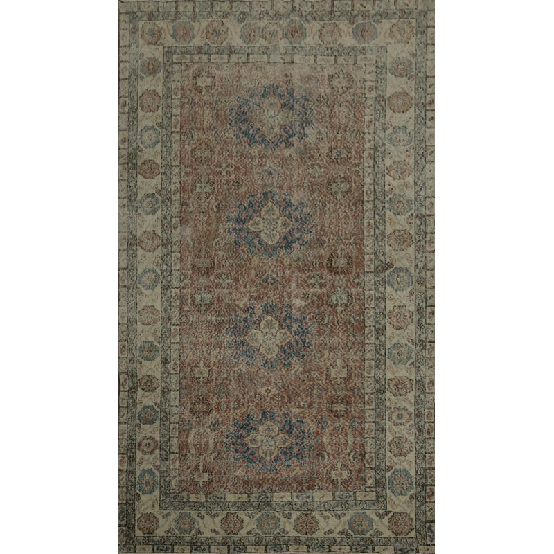 Tapis anatolien fabriqué à la main 6 x 10 avec charme délavé
