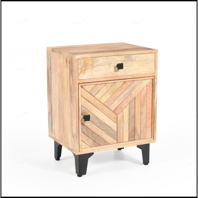 Solid Wood Nightstand with Smooth-Gliding Drawers, Perfect for Modern and Elegant Bedroom Decor