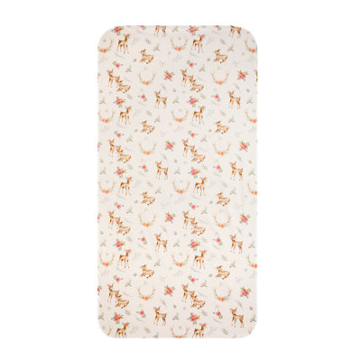 Fawn Printed Cotton Crib Sheet