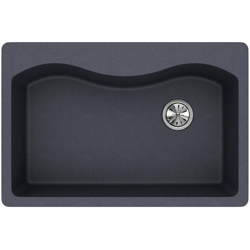 Quartz Classic 33" x 22" x 9-1/2" Drop-In Kitchen Sink, Dusk Gray