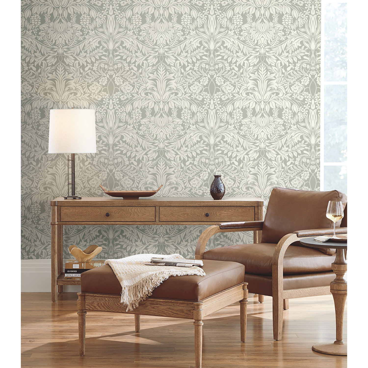 Harmonia Floral Wallpaper, Gray