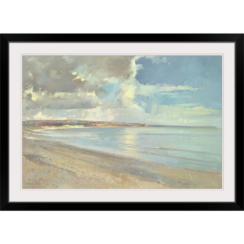 «Reflection Clouds, Oxwich Beach, 2001», reproduction d'art, H 32 po x l 44 po x P 1 po, Cadre noir