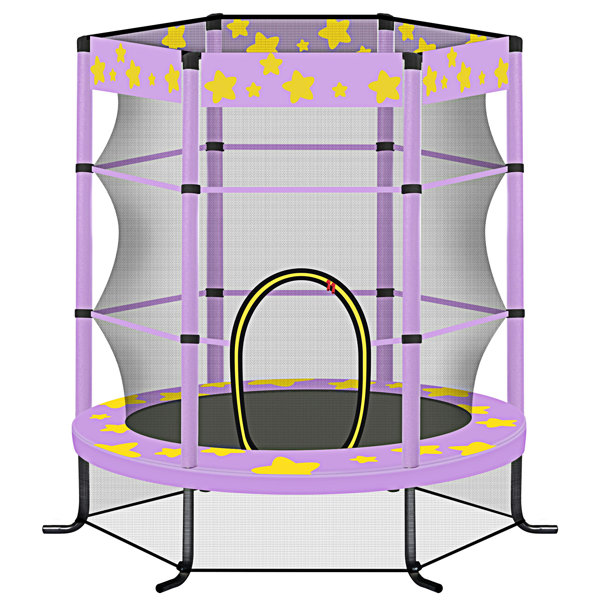 Mini trampoline de 91,4 cm pour enfants avec poignée réglable et housse rembourrée de sécurité