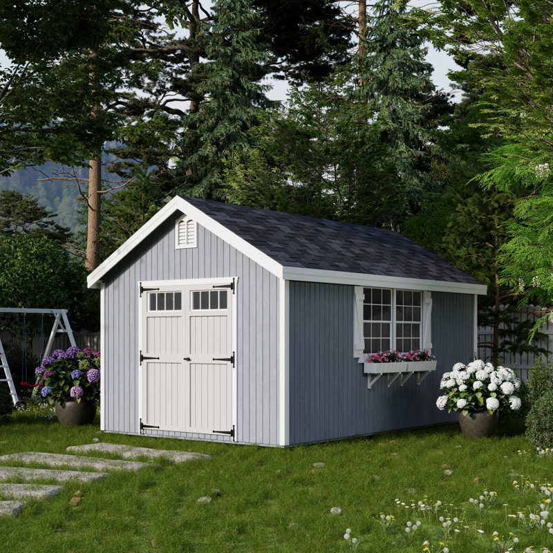 Colonial Williamsburg Outdoor Wood Storage Shed, Yes, 10' W x 16' D