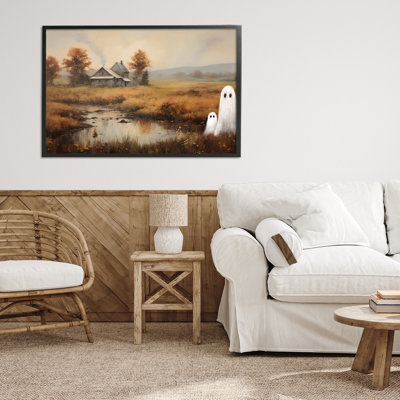 Ghost in Farm Field, giclée encadrée, design par Petal Prints Design