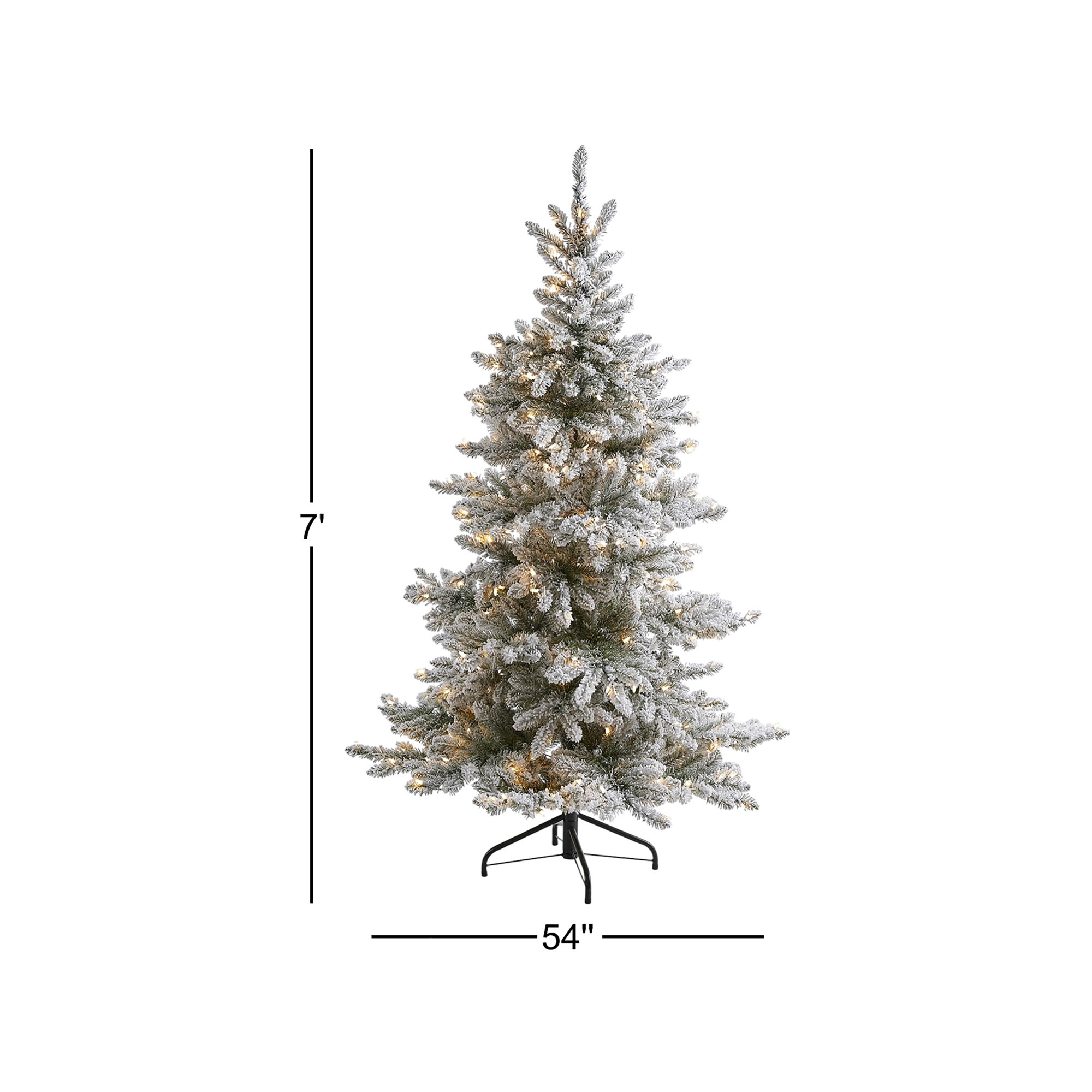 Lighted Artificial Spruce Christmas Tree, 7' H