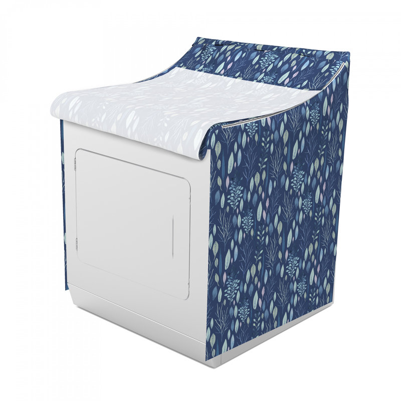 Housse pour laveuse à fleurs pastel style aquarelle et feuilles