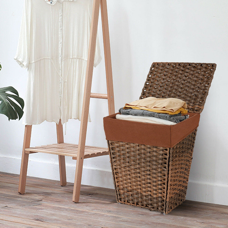 Laundry Hamper with Handles, Brown