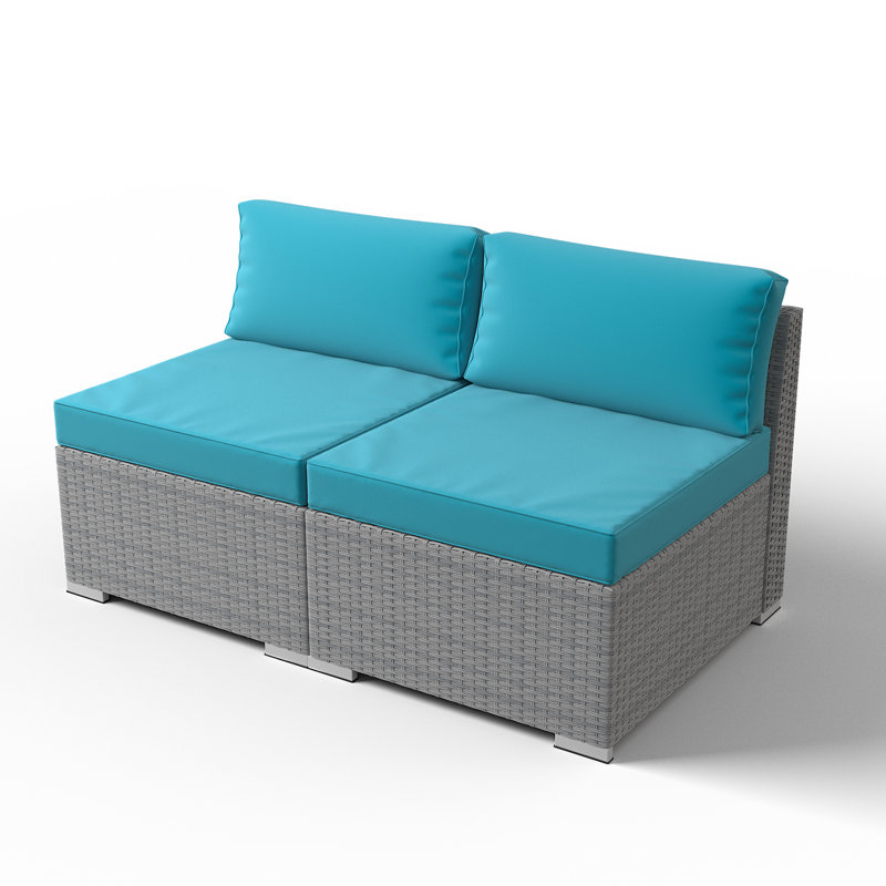  Outdoor Seating Group with Cushions, Light Blue