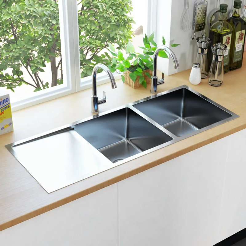 Belfry Kitchen Aislinn W Kitchen Sink, Silver