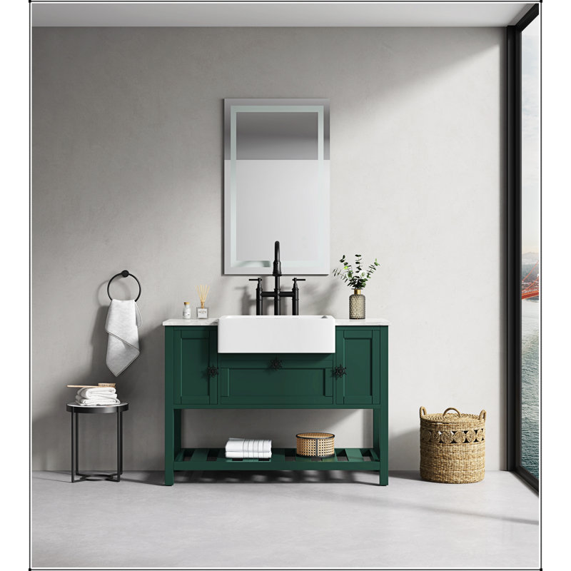 Miroir de salle de bain à DEL 36 po x 24 po avec façade et rétroéclairage, 36 po x 24 po