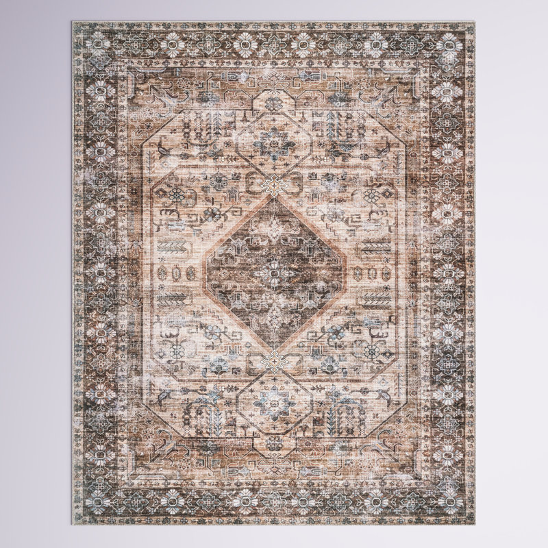 Tapis lavable à la machine Ecker Medallion, Rectangle de 5 pi x 8 pi