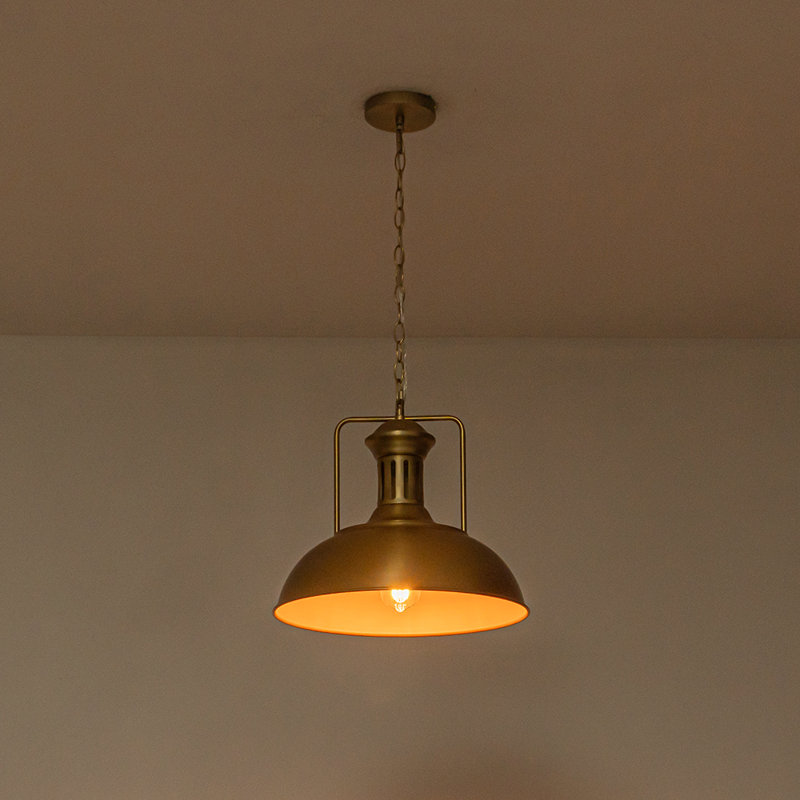 Southsea 1 - Light Black Dome Pendant, Gold